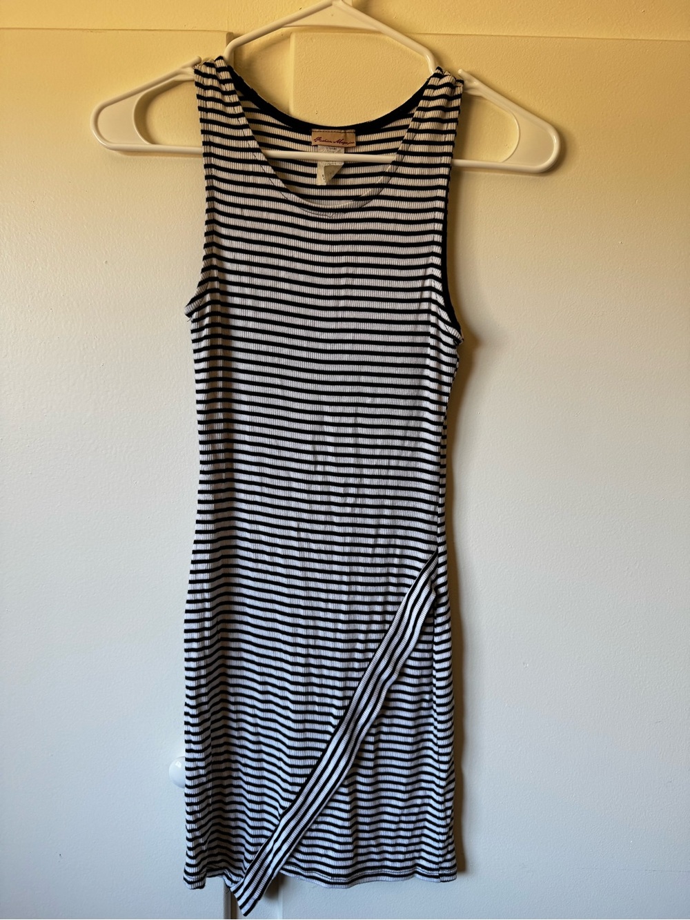 Striped Asymmetrical Knit Dress